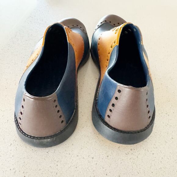 Biion Golf Oxford Spikeless Slip on Shoes Men's 6- Orange, Brown, Blue - Picture 3 of 7